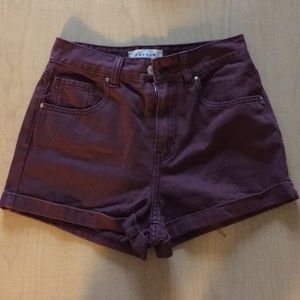 Pacsun maroon mom shorts